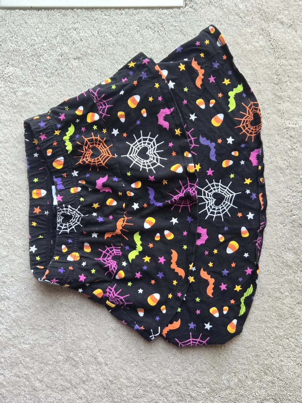 Kids Halloween Spiderweb & Candy Corn Skirt - Black